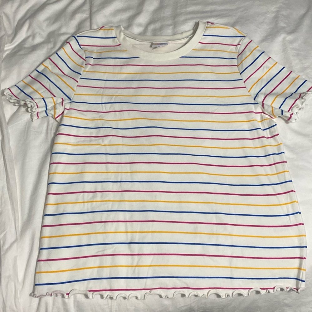 LulaRoe Kelly Multi-color Striped Tee